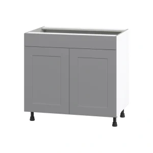 Hugo&Borg Beaumont 36-in W x 34.5-in H x 24-in D Slate Gray Sink Base Fully Assembled Cabinet (Flat Panel Shaker Style) T726920001