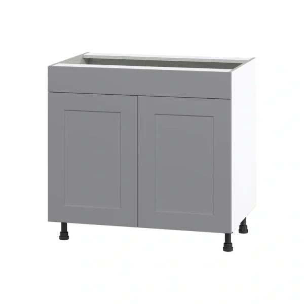 Hugo&Borg Beaumont 36-in W x 34.5-in H x 24-in D Slate Gray Sink Base Fully Assembled Cabinet (Flat Panel Shaker Style) T726920001
