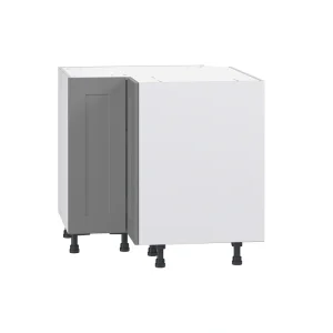 Hugo&Borg Beaumont 36-in W x 34.5-in H x 36-in D Slate Gray Blind Corner Base Fully Assembled Cabinet (Flat Panel Shaker Style)