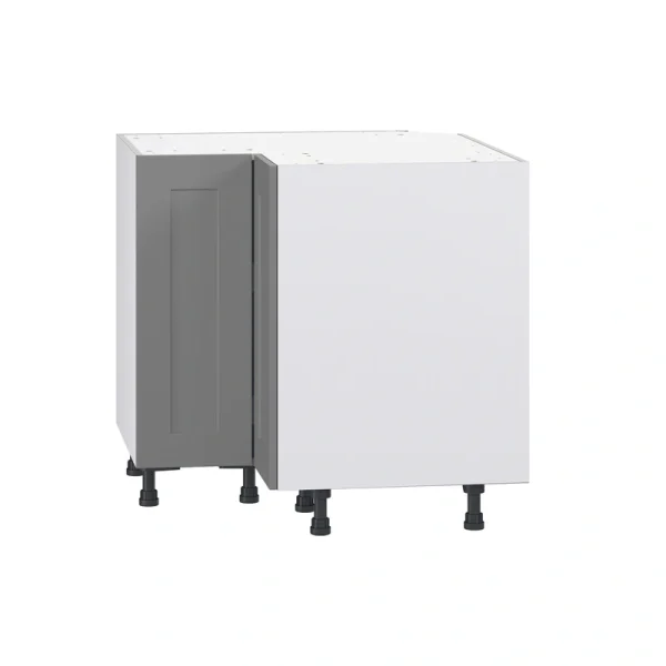 Hugo&Borg Beaumont 36-in W x 34.5-in H x 36-in D Slate Gray Blind Corner Base Fully Assembled Cabinet (Flat Panel Shaker Style)