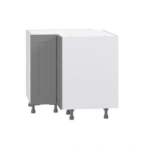 Hugo&Borg Beaumont 36-in W x 34.5-in H x 36-in D Slate Gray Lazy Susan Corner Base Fully Assembled Cabinet (Flat Panel Shaker Style)