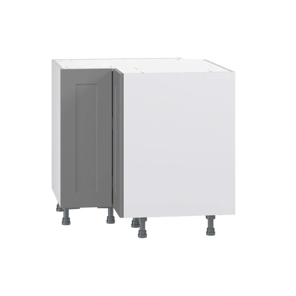 Hugo&Borg Beaumont 36-in W x 34.5-in H x 36-in D Slate Gray Lazy Susan Corner Base Fully Assembled Cabinet (Flat Panel Shaker Style)