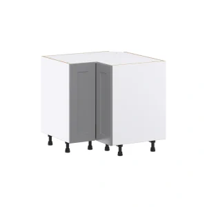 Hugo&Borg Beaumont 36-in W x 34.5-in H x 36-in D Slate Gray Lazy Susan Corner Base Fully Assembled Cabinet (Recessed Panel Shaker Style)