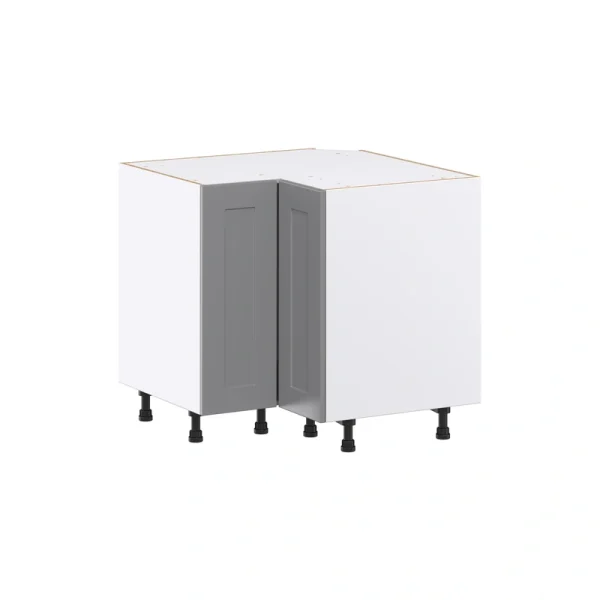 Hugo&Borg Beaumont 36-in W x 34.5-in H x 36-in D Slate Gray Lazy Susan Corner Base Fully Assembled Cabinet (Recessed Panel Shaker Style)