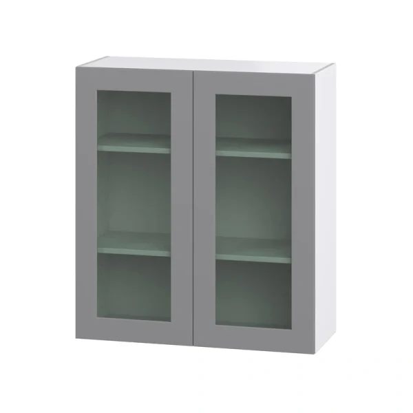 Hugo&Borg Beaumont 36-in W x 40-in H x 14-in D Slate Gray Wall Fully Assembled Cabinet (Recessed Panel Glass Door Style)