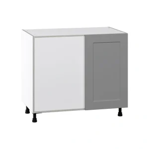 Hugo&Borg Beaumont 39-in W x 34.5-in H x 24-in D Slate Gray Blind Corner Base Fully Assembled Cabinet (Flat Panel Shaker Style) T726920039