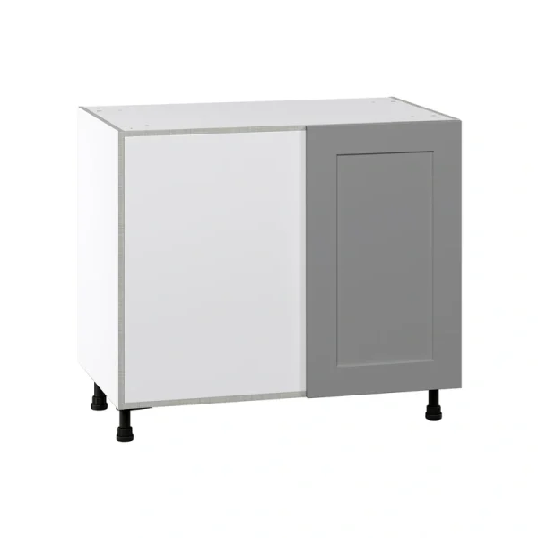 Hugo&Borg Beaumont 39-in W x 34.5-in H x 24-in D Slate Gray Blind Corner Base Fully Assembled Cabinet (Flat Panel Shaker Style) T726920039