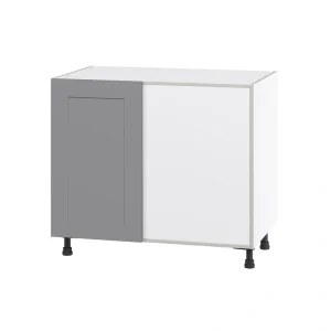 Hugo&Borg Beaumont 39-in W x 34.5-in H x 24-in D Slate Gray Blind Corner Base Fully Assembled Cabinet (Flat Panel Shaker Style) T726920042