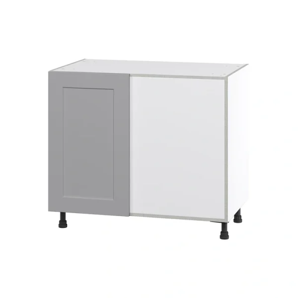 Hugo&Borg Beaumont 39-in W x 34.5-in H x 24-in D Slate Gray Blind Corner Base Fully Assembled Cabinet (Flat Panel Shaker Style) T726920045