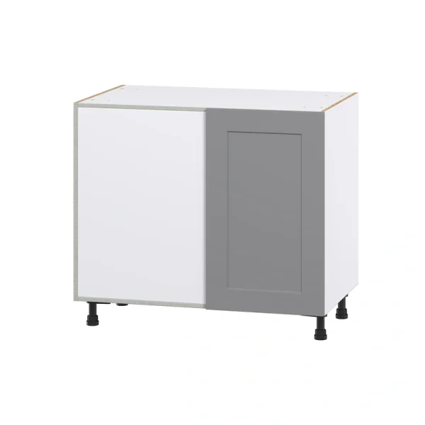 Hugo&Borg Beaumont 39-in W x 34.5-in H x 24-in D Slate Gray Blind Corner Base Fully Assembled Cabinet (Recessed Panel Shaker Style) T726920100