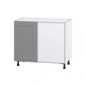 Hugo&Borg Beaumont 39-in W x 34.5-in H x 25-in D Slate Gray Blind Corner Base Fully Assembled Cabinet (Recessed Panel Shaker Style) T726920098