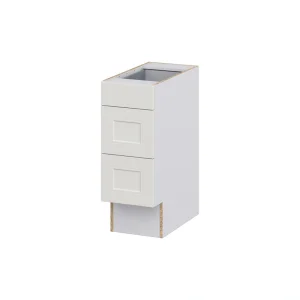Hugo&Borg Belcourt 12-in W x 32.5-in H x 25-in D Gray Painted 3-Drawer Base Fully Assembled Cabinet (Recessed Panel Style)