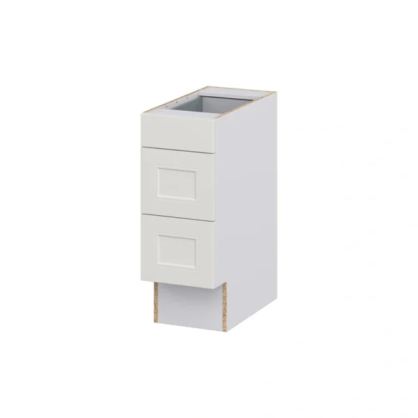 Hugo&Borg Belcourt 12-in W x 32.5-in H x 25-in D Gray Painted 3-Drawer Base Fully Assembled Cabinet (Recessed Panel Style)