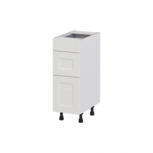 Hugo&Borg Belcourt 12-in W x 34.5-in H x 21-in D Gray Painted 3-Drawer Base Fully Assembled Cabinet (Recessed Panel Style)