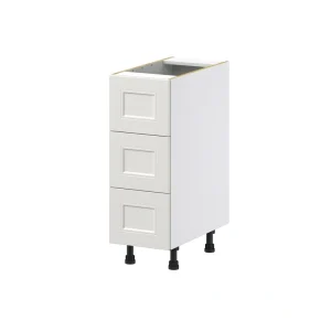 Hugo&Borg Belcourt 12-in W x 34.5-in H x 24-in D Gray Painted 3-Drawer Base Fully Assembled Cabinet (Recessed Panel Style) T726922577