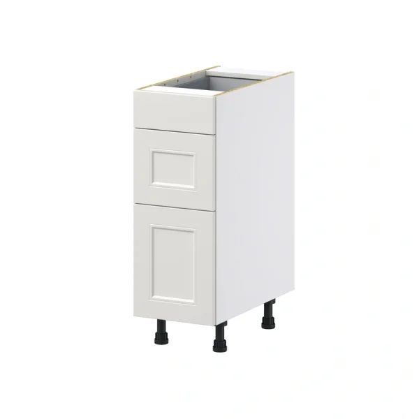Hugo&Borg Belcourt 12-in W x 34.5-in H x 24-in D Gray Painted 3-Drawer Base Fully Assembled Cabinet (Recessed Panel Style) T726922579