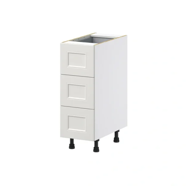 Hugo&Borg Belcourt 12-in W x 34.5-in H x 24-in D Gray Painted 4-Drawer Base Fully Assembled Cabinet (Recessed Panel Style)
