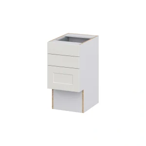 Hugo&Borg Belcourt 15-in W x 30-in H x 21-in D Gray Painted 3-Drawer Base Fully Assembled Cabinet (Recessed Panel Style)