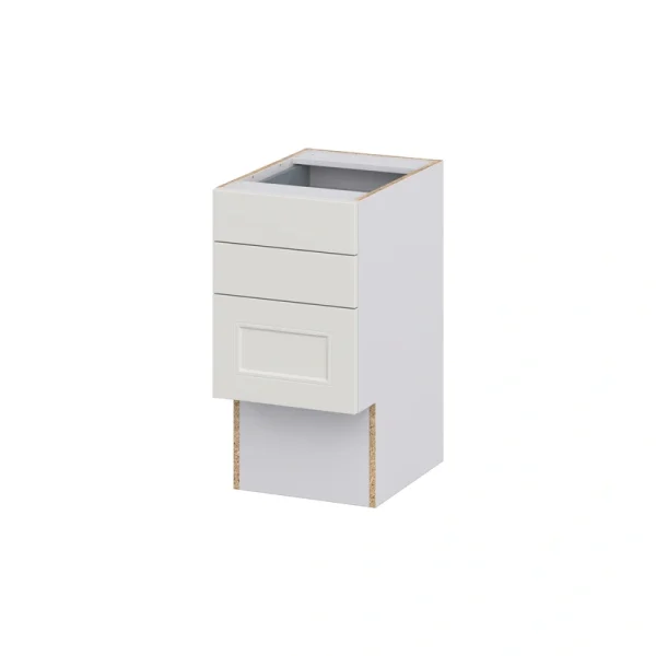Hugo&Borg Belcourt 15-in W x 30-in H x 21-in D Gray Painted 3-Drawer Base Fully Assembled Cabinet (Recessed Panel Style)