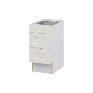 Hugo&Borg Belcourt 15-in W x 32.5-in H x 24-in D Gray Painted 3-Drawer Base Fully Assembled Cabinet (Recessed Panel Style)