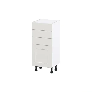 Hugo&Borg Belcourt 15-in W x 34.5-in H x 14-in D Gray Painted 3-Drawers Base Fully Assembled Cabinet (Recessed Panel Shaker Style) T726922472