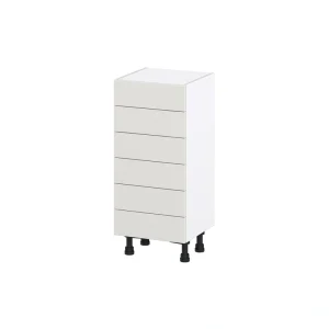 Hugo&Borg Belcourt 15-in W x 34.5-in H x 14-in D Gray Painted 6-Drawer Base Fully Assembled Cabinet (Recessed Panel Style)