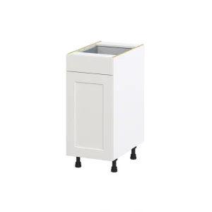 Hugo&Borg Belcourt 15-in W x 34.5-in H x 24-in D Gray Painted 1-Drawer Base Fully Assembled Cabinet (Recessed Panel Shaker Style)