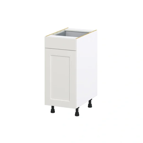 Hugo&Borg Belcourt 15-in W x 34.5-in H x 24-in D Gray Painted 1-Drawer Base Fully Assembled Cabinet (Recessed Panel Shaker Style)