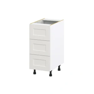 Hugo&Borg Belcourt 15-in W x 34.5-in H x 24-in D Gray Painted 3-Drawer Base Fully Assembled Cabinet (Recessed Panel Style) T726922390