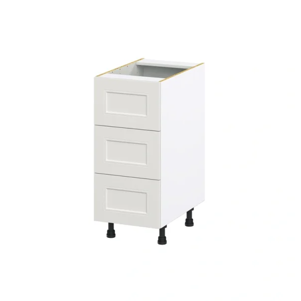 Hugo&Borg Belcourt 15-in W x 34.5-in H x 24-in D Gray Painted 3-Drawer Base Fully Assembled Cabinet (Recessed Panel Style) T726922390