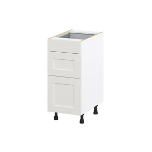 Hugo&Borg Belcourt 15-in W x 34.5-in H x 24-in D Gray Painted 3-Drawer Base Fully Assembled Cabinet (Recessed Panel Style) T726922391