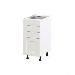 Hugo&Borg Belcourt 15-in W x 34.5-in H x 24-in D Gray Painted 4-Drawer Base Fully Assembled Cabinet (Recessed Panel Style) T726922388