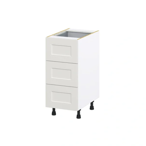 Hugo&Borg Belcourt 15-in W x 34.5-in H x 24-in D Gray Painted 4-Drawer Base Fully Assembled Cabinet (Recessed Panel Style) T726922389