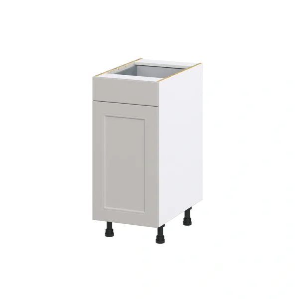 Hugo&Borg Belcourt 15-in W x 34.5-in H x 25-in D Gray Painted 1-Drawer Pull-out Cabinet Base Fully Assembled Cabinet (Recessed Panel Style)