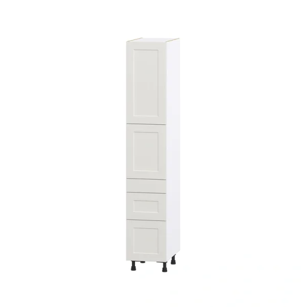 Hugo&Borg Belcourt 15-in W x 84.5-in H x 24-in D Gray Painted 5-Drawer Pantry Fully Assembled Cabinet (Recessed Panel Shaker Style)