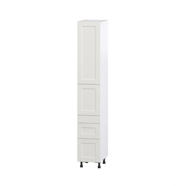 Hugo&Borg Belcourt 15-in W x 94.5-in H x 24-in D Gray Painted 5-Drawer Pantry Fully Assembled Cabinet (Recessed Panel Shaker Style)