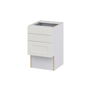Hugo&Borg Belcourt 18-in W x 30-in H x 21-in D Gray Painted 3-Drawer Base Fully Assembled Cabinet (Recessed Panel Style)