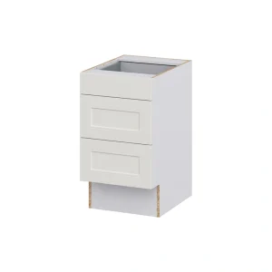 Hugo&Borg Belcourt 18-in W x 32.5-in H x 25-in D Gray Painted 3-Drawer Base Fully Assembled Cabinet (Recessed Panel Style)