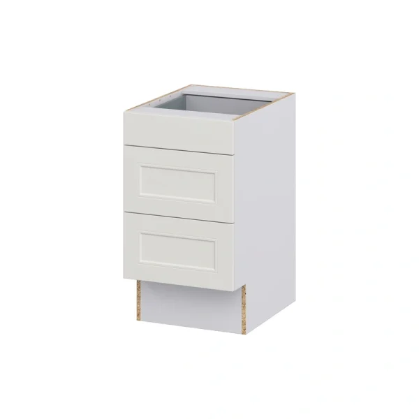 Hugo&Borg Belcourt 18-in W x 32.5-in H x 25-in D Gray Painted 3-Drawer Base Fully Assembled Cabinet (Recessed Panel Style)