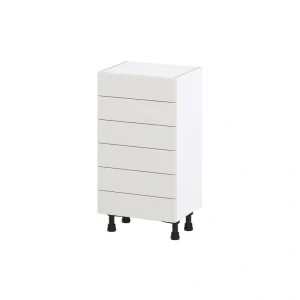 Hugo&Borg Belcourt 18-in W x 34.5-in H x 14-in D Gray Painted 6-Drawer Base Fully Assembled Cabinet (Recessed Panel Style)