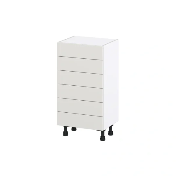 Hugo&Borg Belcourt 18-in W x 34.5-in H x 14-in D Gray Painted 6-Drawer Base Fully Assembled Cabinet (Recessed Panel Style)