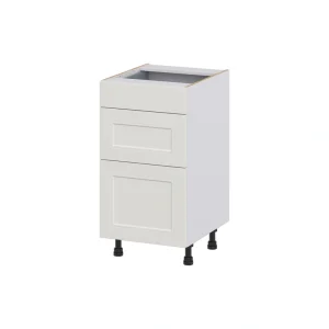 Hugo&Borg Belcourt 18-in W x 34.5-in H x 21-in D Gray Painted 3-Drawer Base Fully Assembled Cabinet (Recessed Panel Style)