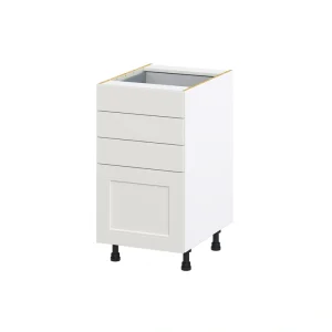Hugo&Borg Belcourt 18-in W x 34.5-in H x 24-in D Gray Painted 4-Drawer Base Fully Assembled Cabinet (Recessed Panel Style) T726922151
