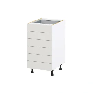 Hugo&Borg Belcourt 18-in W x 34.5-in H x 24-in D Gray Painted 6-Drawer Base Fully Assembled Cabinet (Recessed Panel Style)