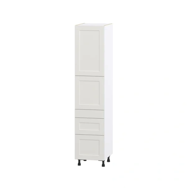 Hugo&Borg Belcourt 18-in W x 84.5-in H x 24-in D Gray Painted 5-Drawer Pantry Fully Assembled Cabinet (Recessed Panel Shaker Style)
