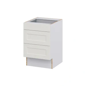 Hugo&Borg Belcourt 21-in W x 32.5-in H x 25-in D Gray Painted 3-Drawer Base Fully Assembled Cabinet (Recessed Panel Style)
