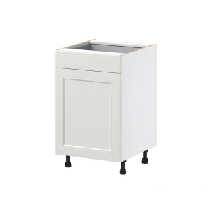 Hugo&Borg Belcourt 21-in W x 34.5-in H x 24-in D Gray Painted 1-Drawer Base Fully Assembled Cabinet (Recessed Panel Shaker Style)