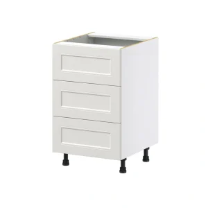 Hugo&Borg Belcourt 21-in W x 34.5-in H x 24-in D Gray Painted 3-Drawer Base Fully Assembled Cabinet (Recessed Panel Style) T726921975