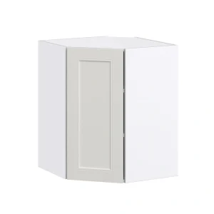 Hugo&Borg Belcourt 24-in W x 30-in H x 14-in D Gray Painted Diagonal Corner Wall Fully Assembled Cabinet (Recessed Panel Shaker Style)