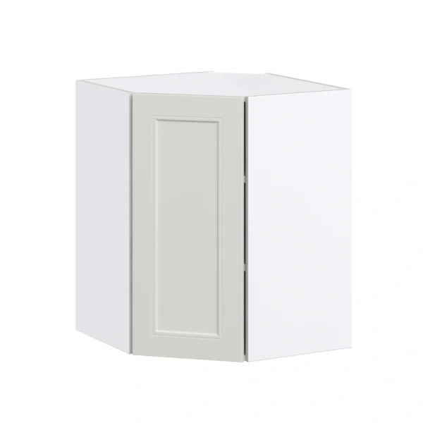 Hugo&Borg Belcourt 24-in W x 30-in H x 14-in D Gray Painted Diagonal Corner Wall Fully Assembled Cabinet (Recessed Panel Shaker Style)